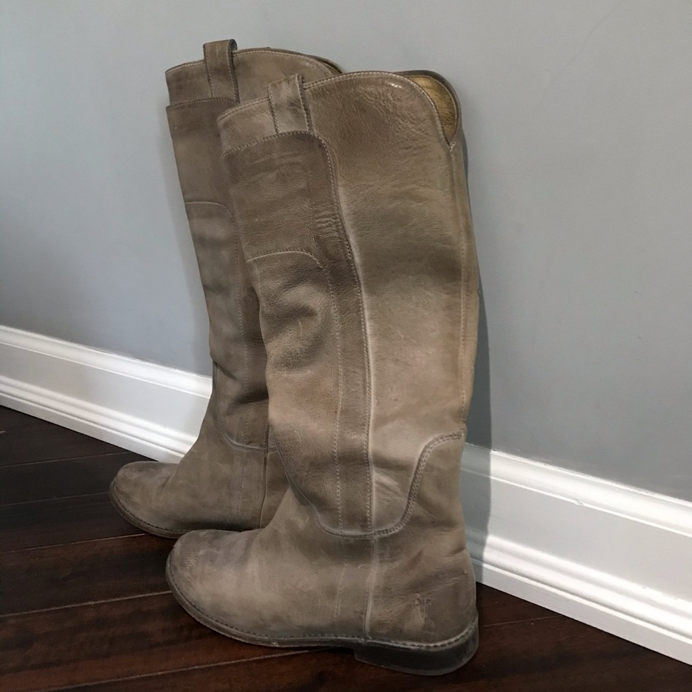 FRYE Paige Tall Riding Boots- Grey
